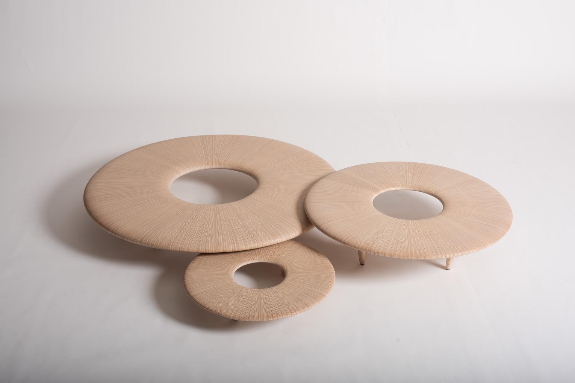 La petite table basse Radian est une pièce magnifiquement fabriquée qui incarne l'élégance moderne et la fonctionnalité. Conçu selon une approche minimaliste, il présente des lignes épurées et géométriques qui créent un look intemporel et