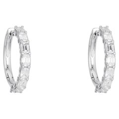 Pendientes de aro con diamantes «Radiance Circle» de oro blanco de 18 quilates