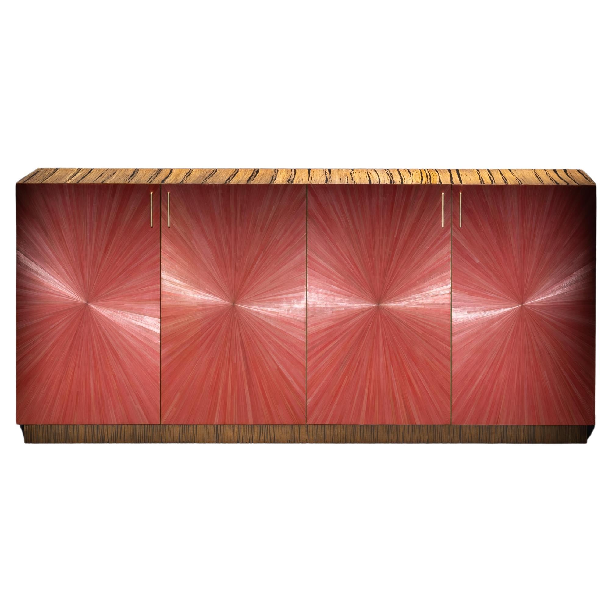 Radiance Credenza with Straw Inlay