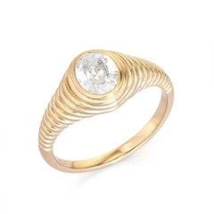 Bague solitaire en or jaune 14K (ou 18k sur demande) Radiance Diamond