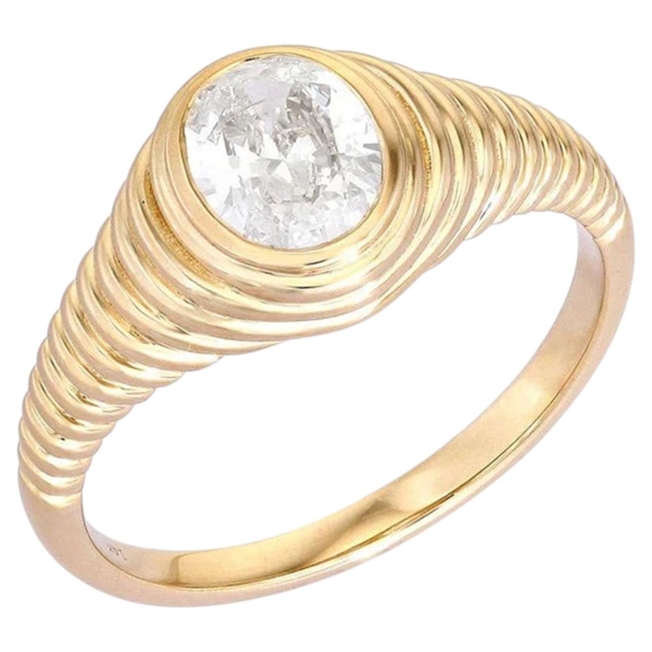 For Sale:  Radiance Diamond 14K (or 18k upon request) Yellow Gold Solitaire Ring
