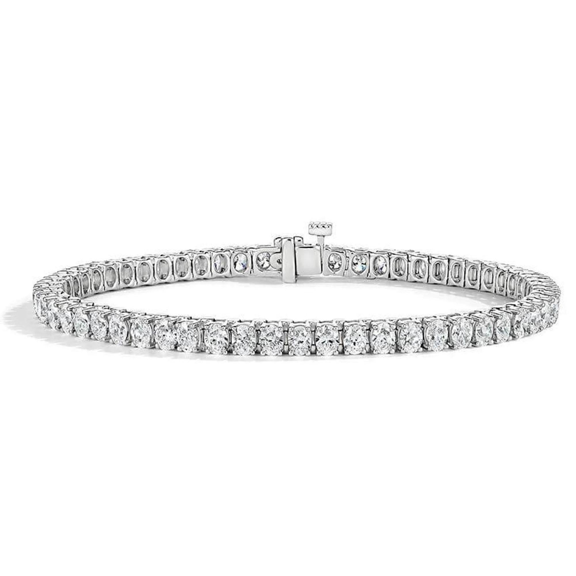 Bracciale Tennis Radiance con diamanti taglio ovale in oro bianco 18 carati