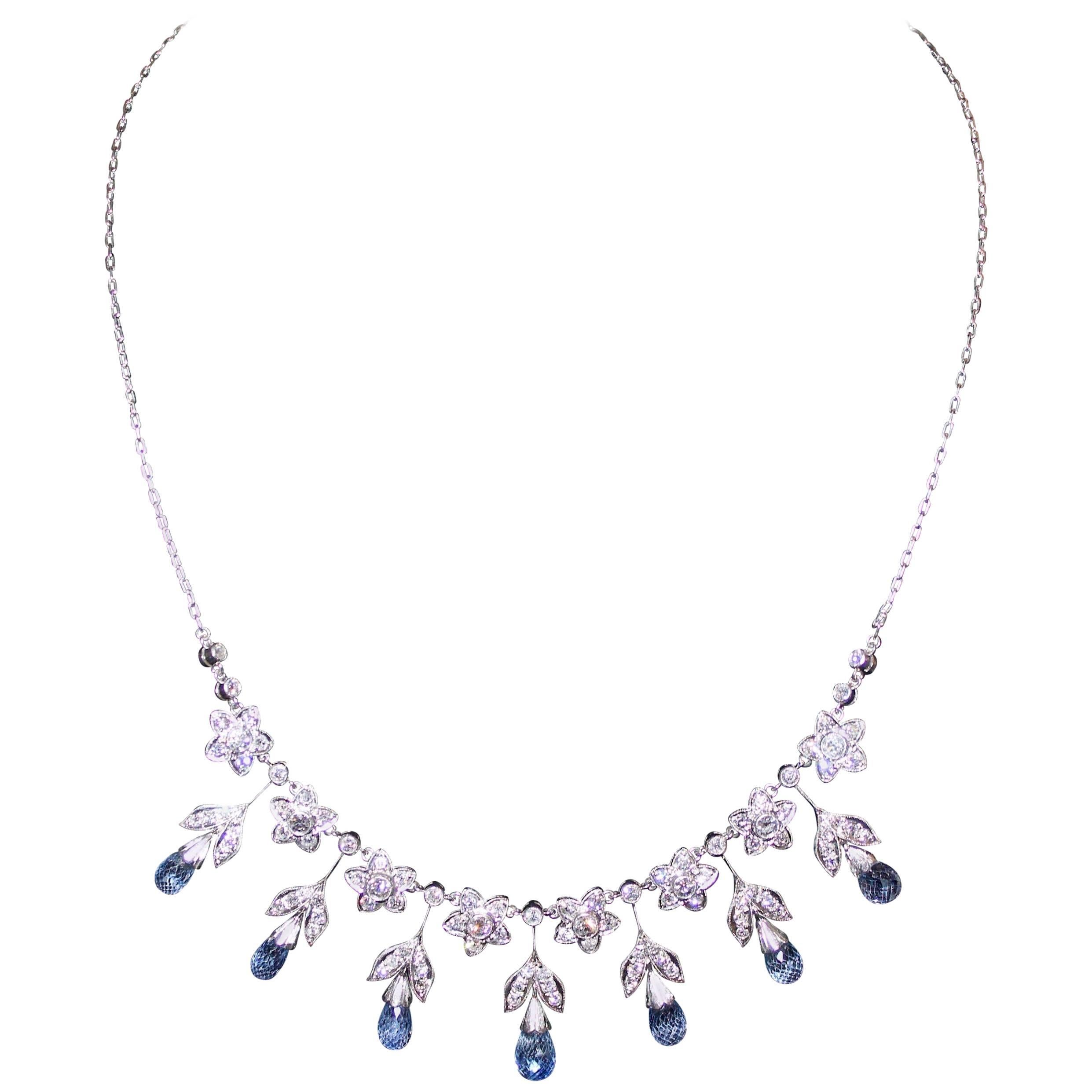 Resplandor en movimiento: El exquisito collar de zafiros y diamantes de los años 30 en venta
