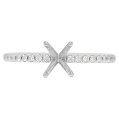 Radiant 0.15ct Natural Diamond Ring Setting in 18K White Gold