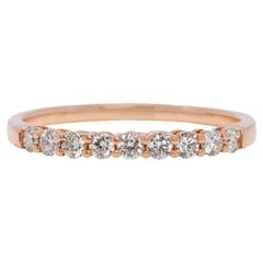 Bague d'éternité en or rose 14 carats avec diamants naturels de 0,27 carat