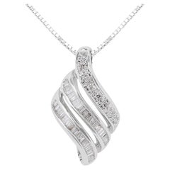 Radiant 0.27ct Diamonds Pendant in 18K White Gold - (Chain Not Included)