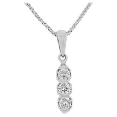 Collana con diamanti naturali radiosi da 0,2 carati in oro bianco 18 carati