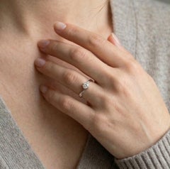 Strahlender Solitär-Diamantring mit 0,44 Karat aus 18 Karat Weißgold - SIGMA zertifiziert