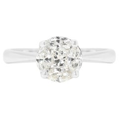 Radiant 0.52ct Pear and Marquise Shape Diamond Ring in 18K White Gold