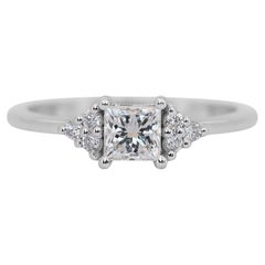 Radiant 0.61ct Diamonds 7-Stone Ring in 14k White Gold - IGI Certified