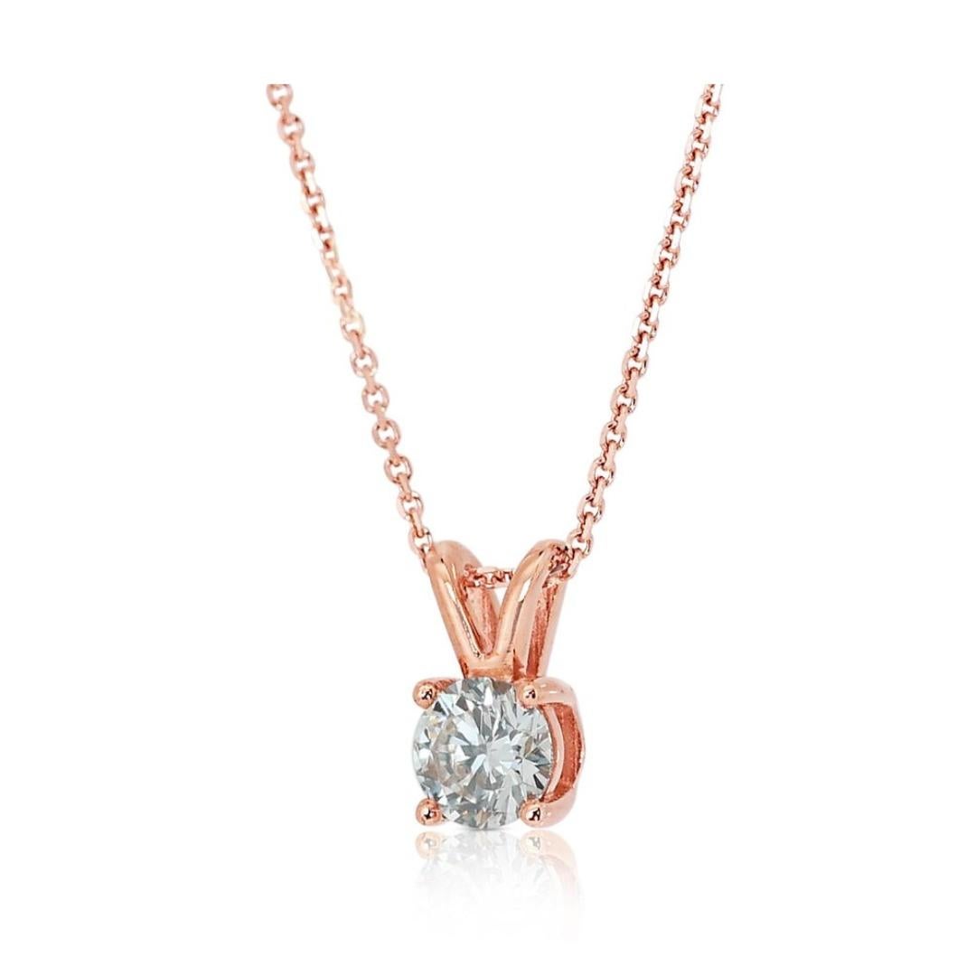 Radiant 0.70ct Diamond Solitaire Necklace in 18k Rose Gold - GIA Certified

Add a touch of sophistication to your collection with this stunning 18k rose gold diamond solitaire necklace. The centerpiece is a brilliant round diamond, weighing