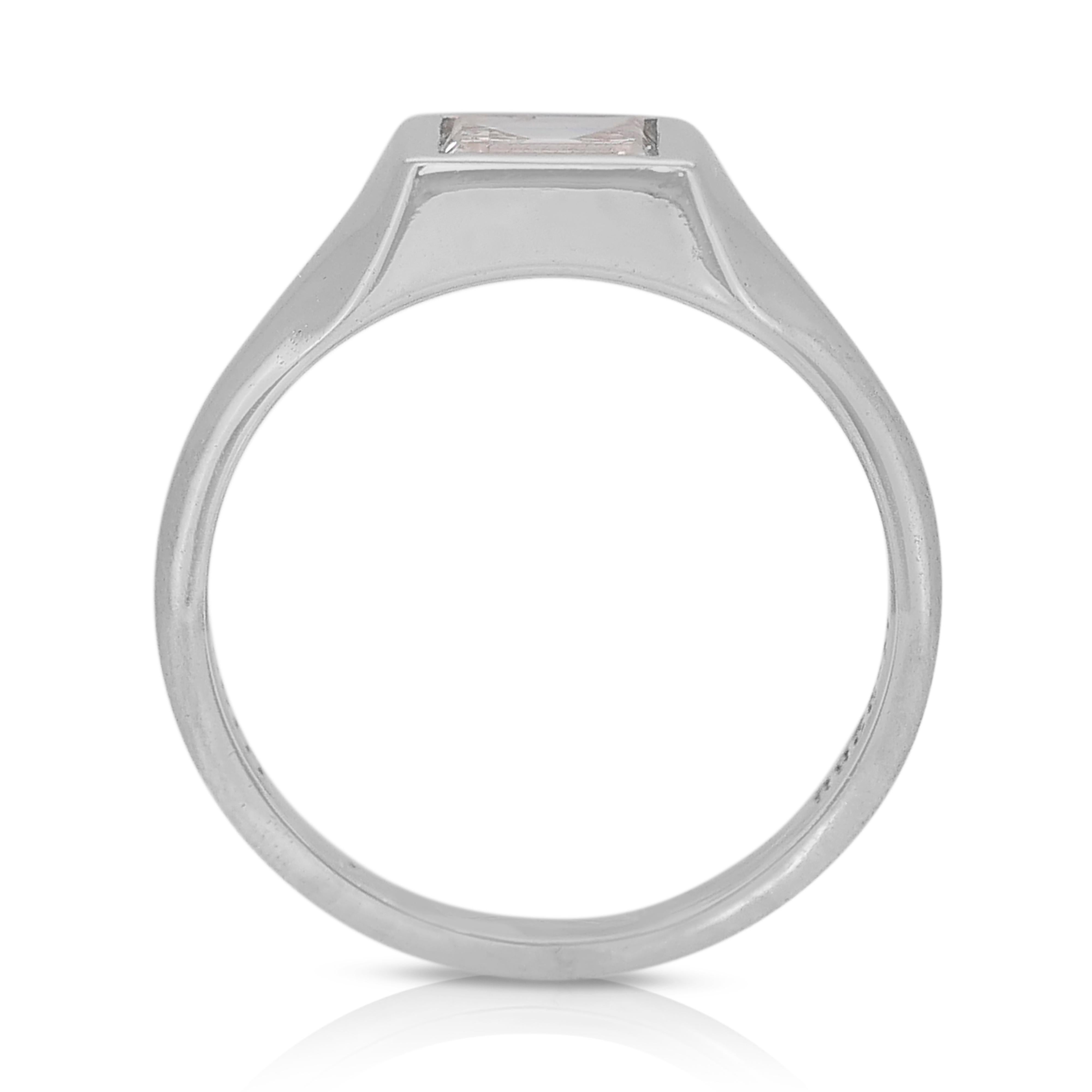 Radiant 0.70ct Diamond Solitaire Ring in 14k White Gold - IGI Certified 1