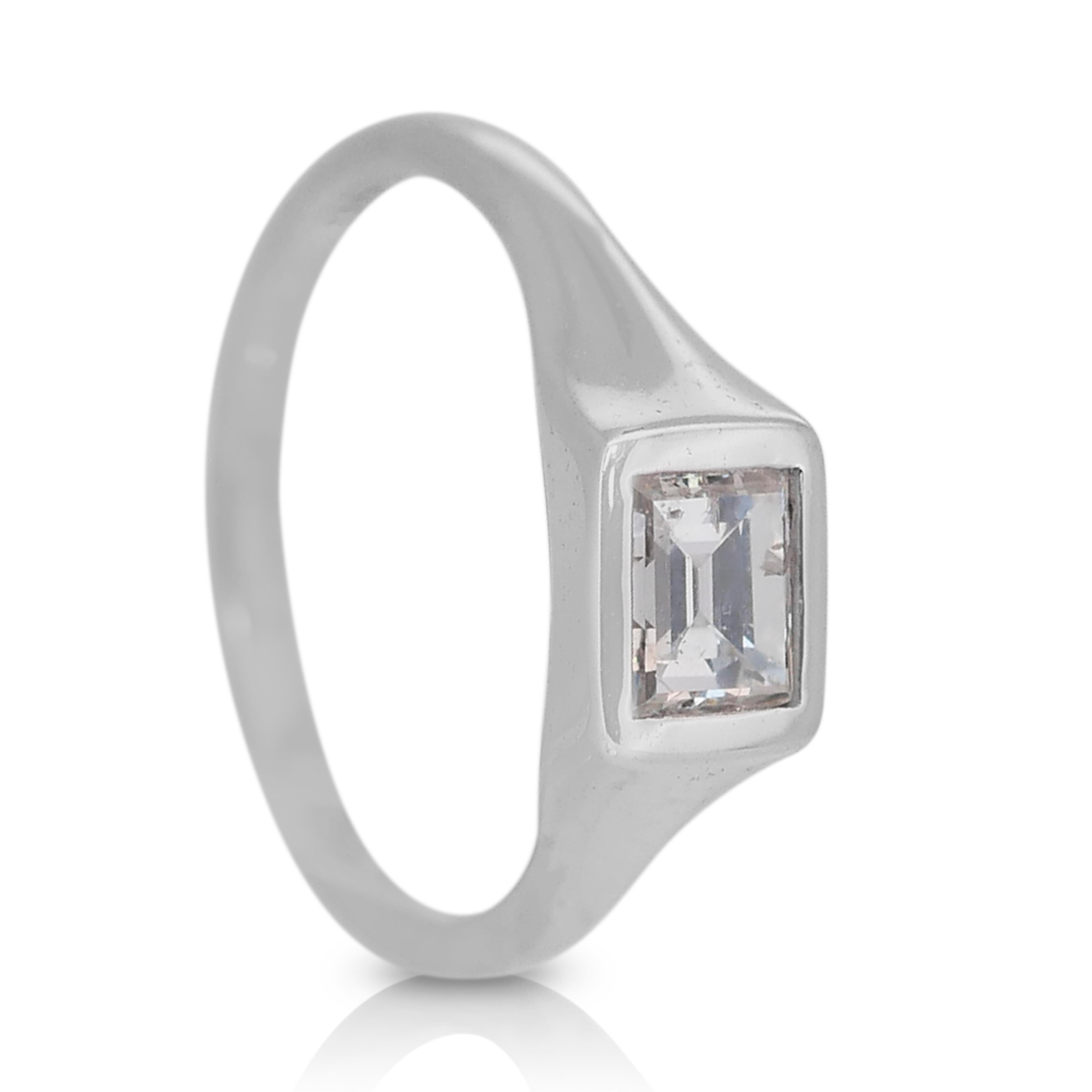 Radiant 0.70ct Diamond Solitaire Ring in 14k White Gold - IGI Certified 3