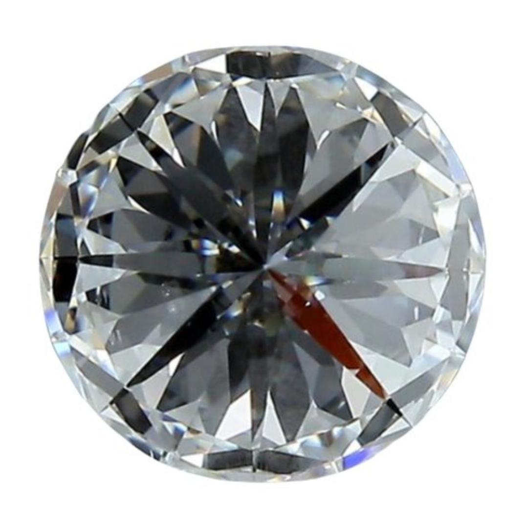 Radiant 0.80ct Triple Excellent Ideal Cut Round-Shaped Diamond - IGI Certified For Sale 1