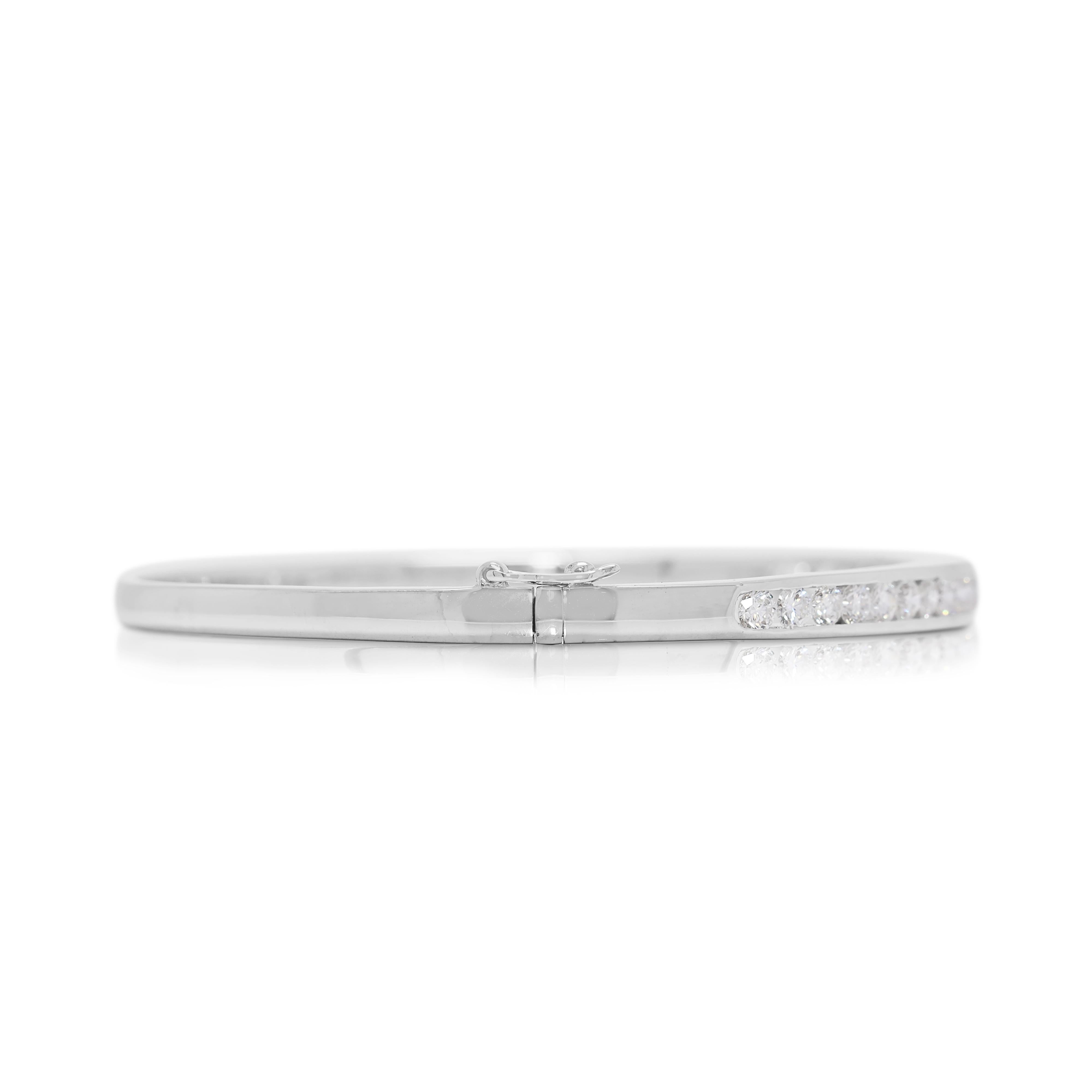 Braccialetto con diamanti naturali da 0,88 carati in oro bianco 14K In condizioni ottime in vendita a רמת גן, IL