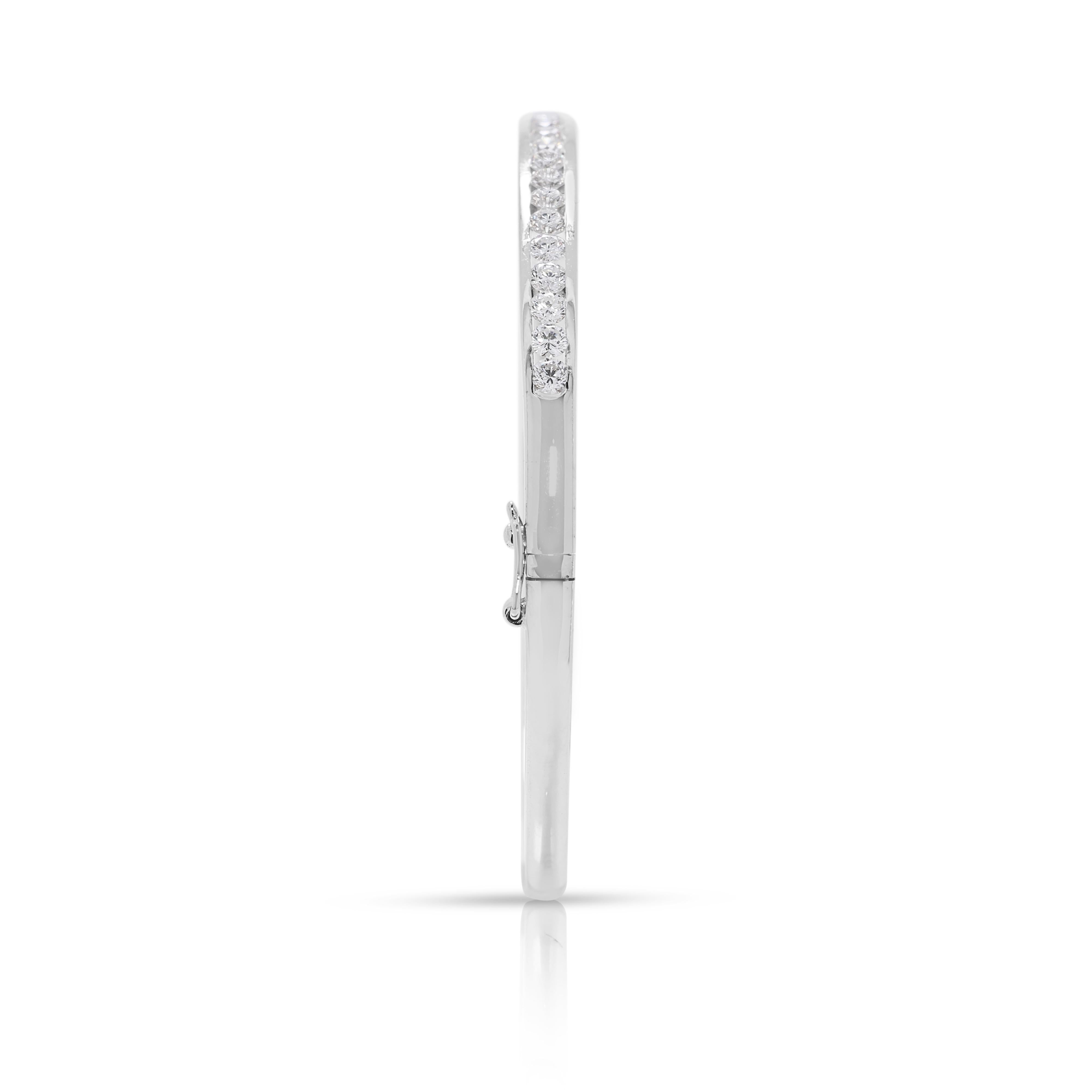 Braccialetto con diamanti naturali da 0,88 carati in oro bianco 14K in vendita 1