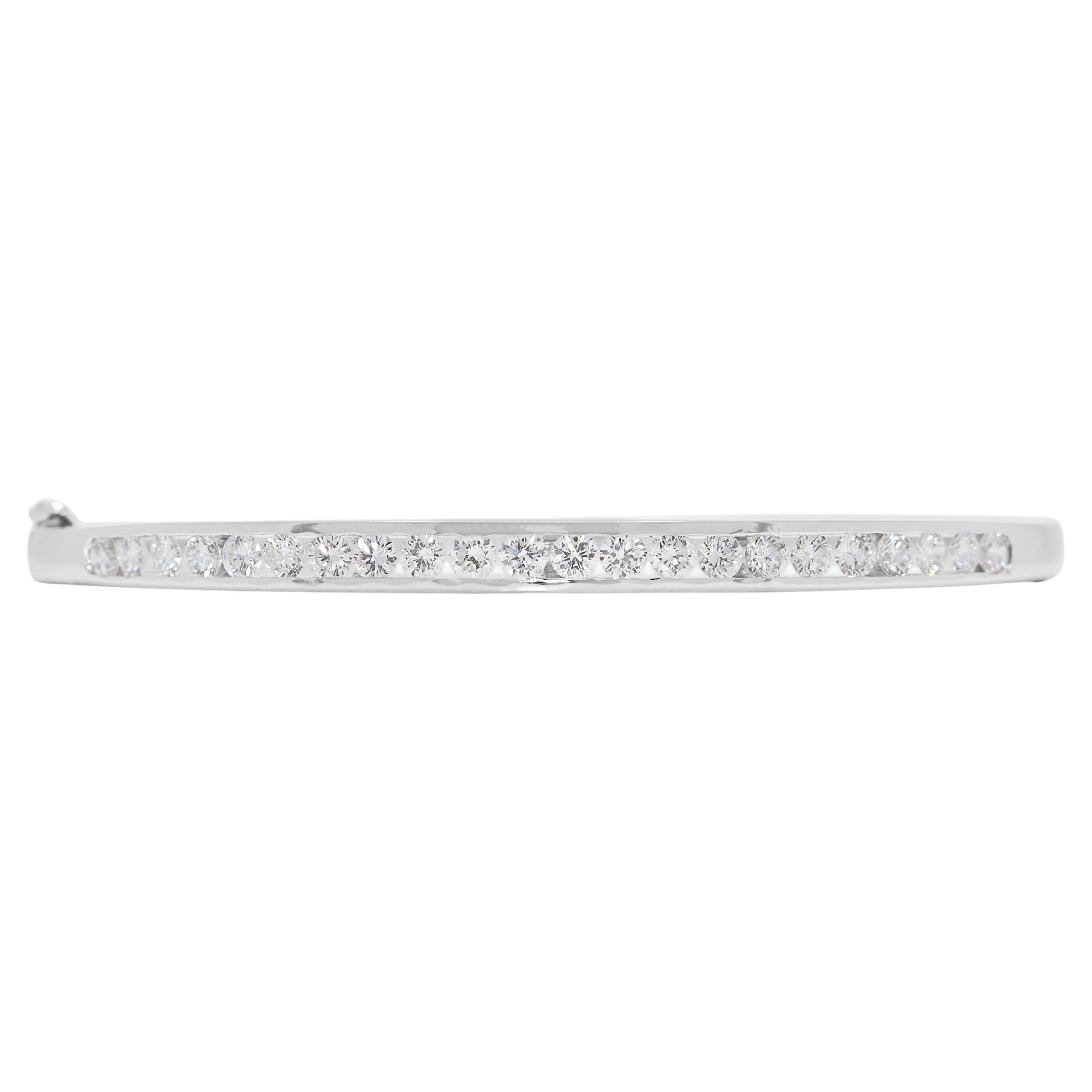 Braccialetto con diamanti naturali da 0,88 carati in oro bianco 14K in vendita