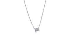Radiante collar de diamantes solitario de 0,90 ct engastados en oro blanco de 18 quilates