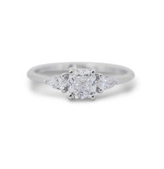 Radiant 1 Carat Cushion Modified Diamond Ring with GIA Certificate