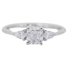 Radiant 1 Carat Cushion Modified Diamond Ring with GIA Certificate