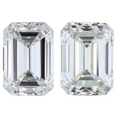 Radiant 1.00ct Ideal Cut Emerald Cut Pair of Diamonds - GIA Certified