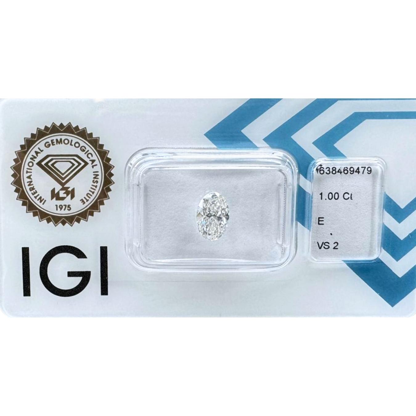 Oval Cut Radiant 1.00ct Ideal Cut Oval-Shaped Diamond - IGI Certified