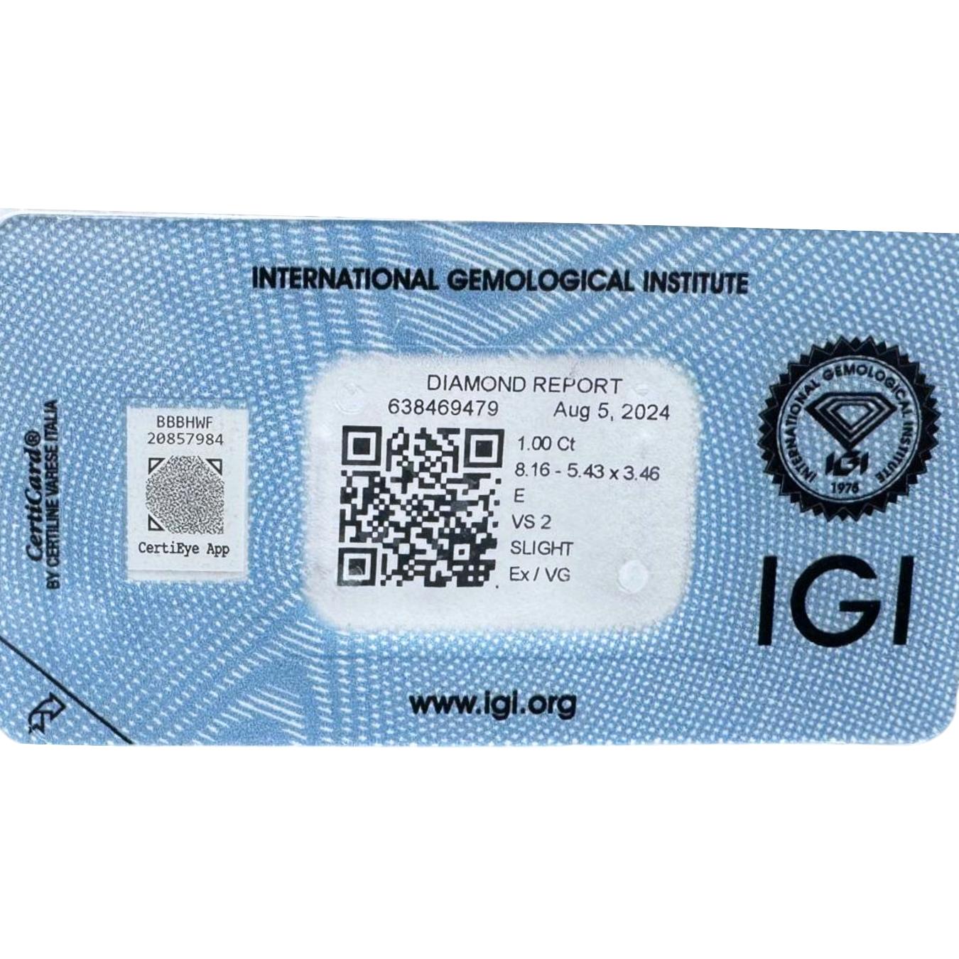 Radiant 1.00ct Ideal Cut Oval-Shaped Diamond - IGI Certified 3