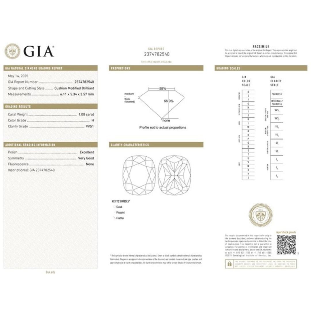 Diamant radieux de 1,00ct de forme coussin naturel - certifié GIA

Intemporel et raffiné, ce diamant taille coussin de 1,00ct séduit par sa forme romantique et sa clarté exceptionnelle. Parfait pour une bague de fiançailles solitaire ou un