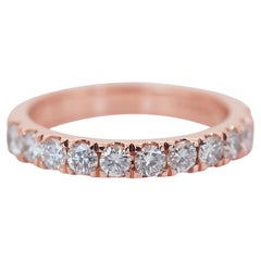 Radiant 1.02ct Diamonds Half Eternity Ring in 14k Rose Gold - IGI Certified