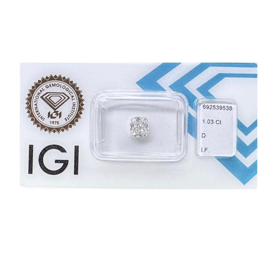 Radiant 1.03 Karat Doppel ausgezeichneter Diamant im Idealschliff in Kissenform mit Kissenschliff - IGI-zertifiziert im Zustand „Neu“ im Angebot in רמת גן, IL