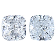 Radiant 1.03ct Ideal Cut Pair of Cushion Diamonds - GIA Certified