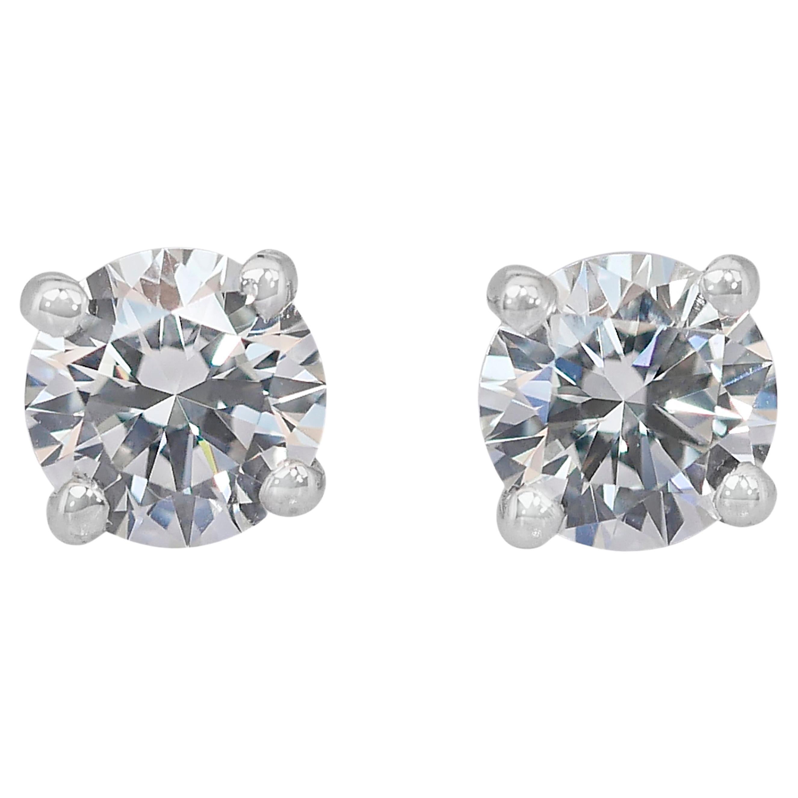 Radiant 1.09ct Triple Excellent Ideal Cut Diamonds Stud Earrings