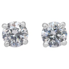 Radiant 1.09ct Triple Excellent Ideal Cut Diamonds Stud Earrings