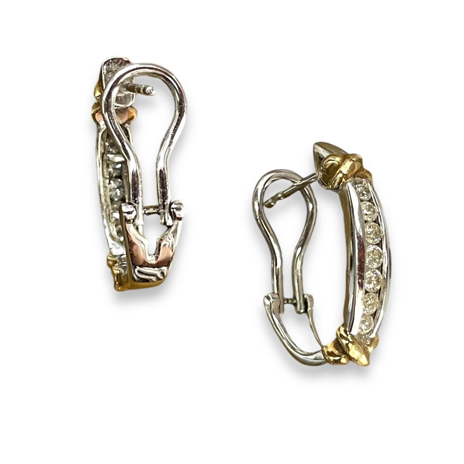 Taglio radiant Orecchini a goccia con diamanti in oro bianco 10K in vendita