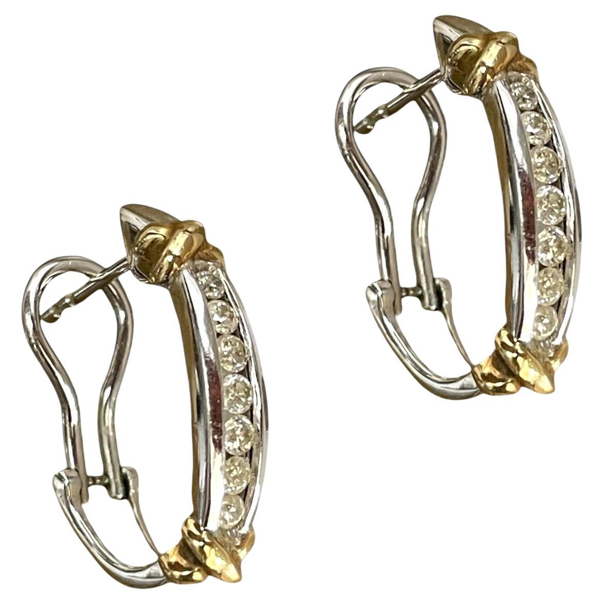 Radiant 10K White Gold Diamond Drop Earrings