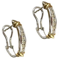 Radiant 10K White Gold Diamond Drop Earrings