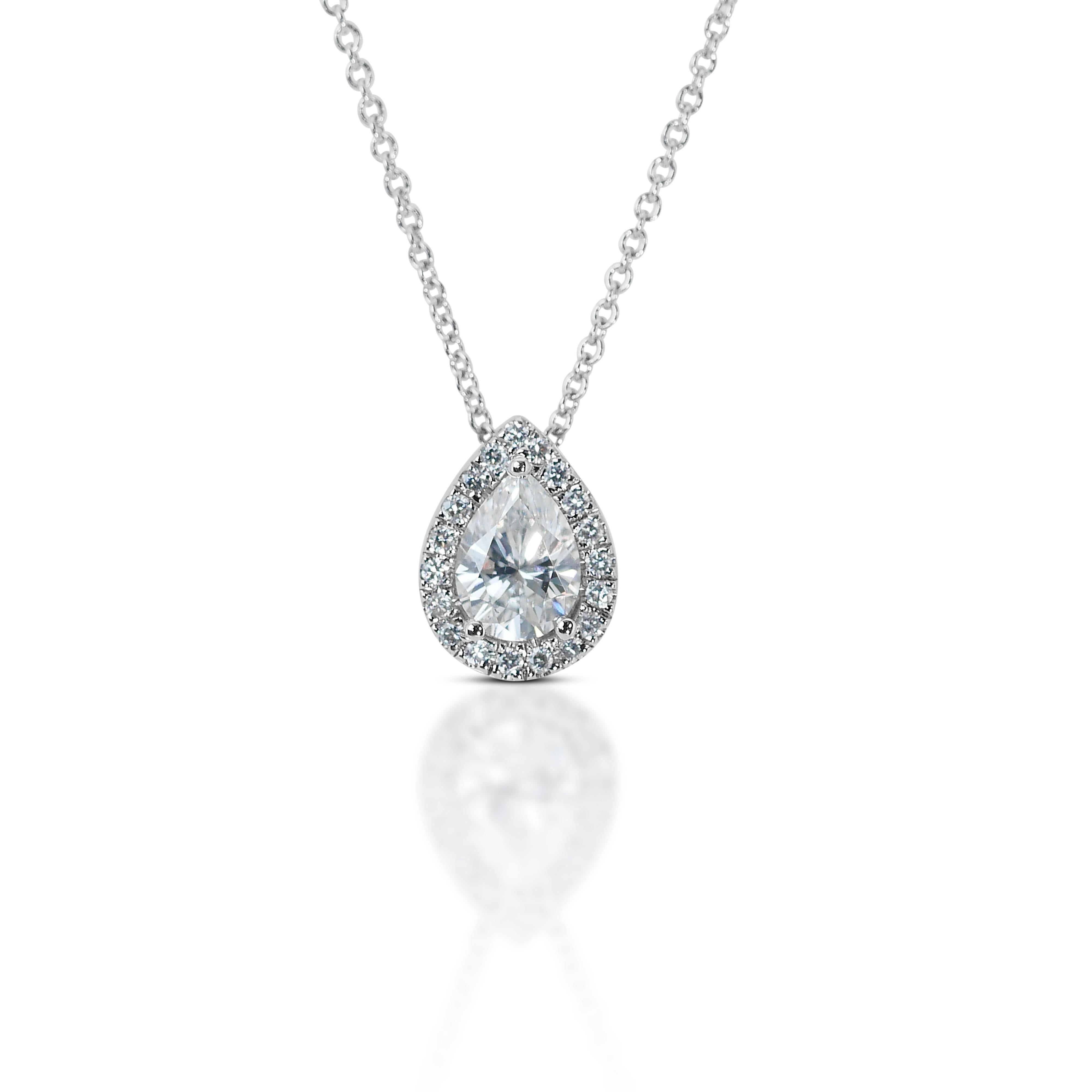 Radiant 1.17ct Double Excellent Ideal Cut Diamond Necklace with Pendant For Sale 3