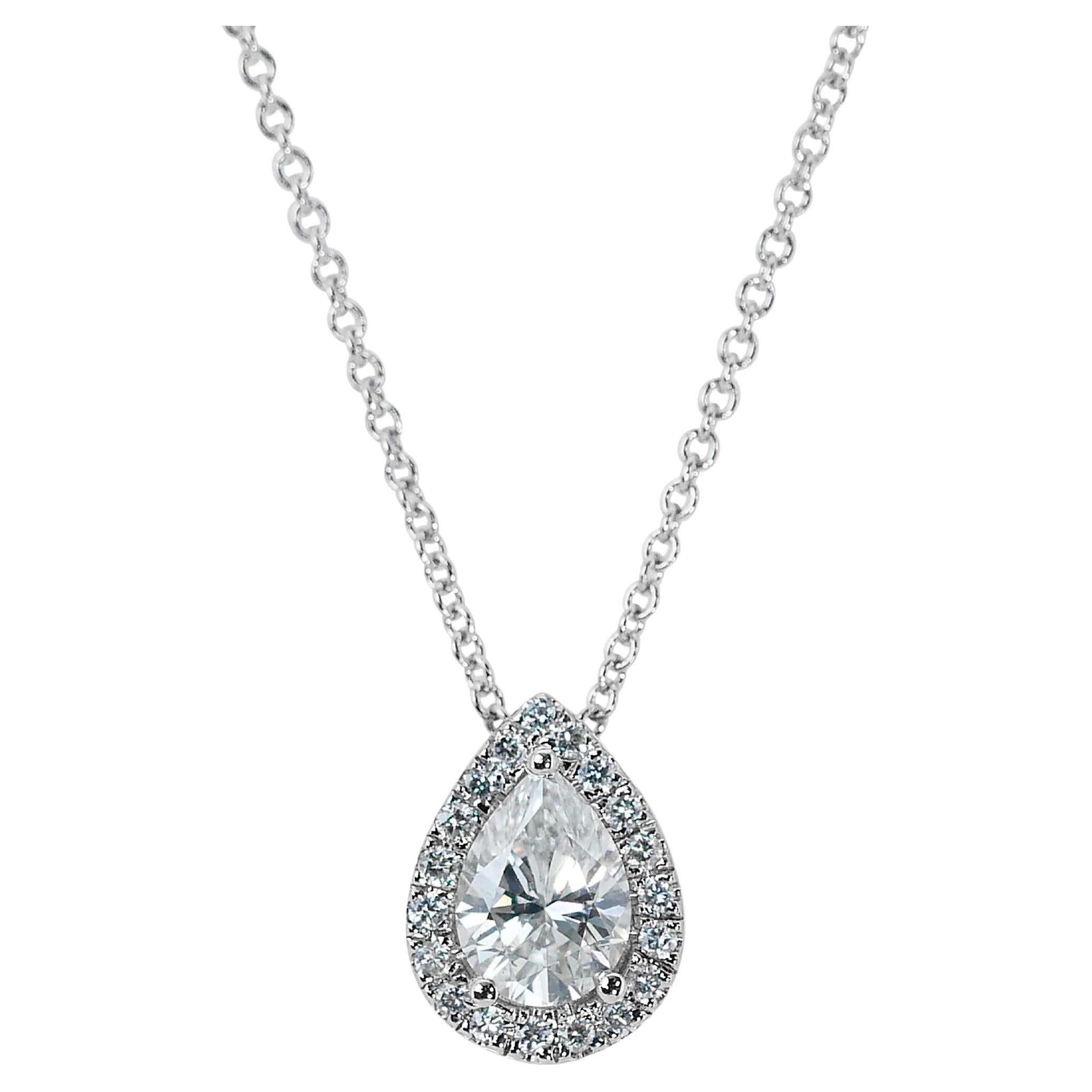 Radiant 1.17ct Double Excellent Ideal Cut Diamond Necklace with Pendant