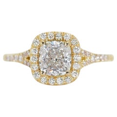 Radiant 1.2 carat Cushion Cut Natural Diamond Ring