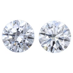 Radiant 1.40ct Triple Excellent Ideal Cut Pair of Round Diamonds - GIA Certified