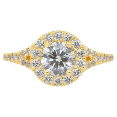 Anillo Halo de Diamantes Radiantes de 1.41ct en Oro Amarillo de 18k - Certificado IGI