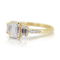 Radiant 1.42ct Double Excellent Ideal Cut Diamond 3-Stone Ring - GIA Certified