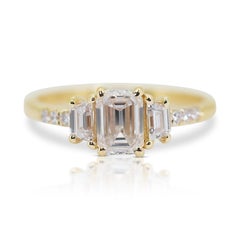 Radiant 1.42ct Double Excellent Ideal Cut Diamond 3-Stone Ring - GIA Certified