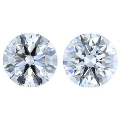 Radiant 1,42 Karat Dreifach ausgezeichnetes Paar runder Diamanten im Idealschliff mit Rundschliff