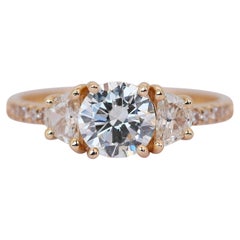 Radiant 1.56ct Diamonds 3-Stone Ring in 18k Yellow Gold - IGI Certified