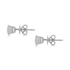 Radiant 1.61ct Natural Diamond Stud Earrings in 18K White Gold