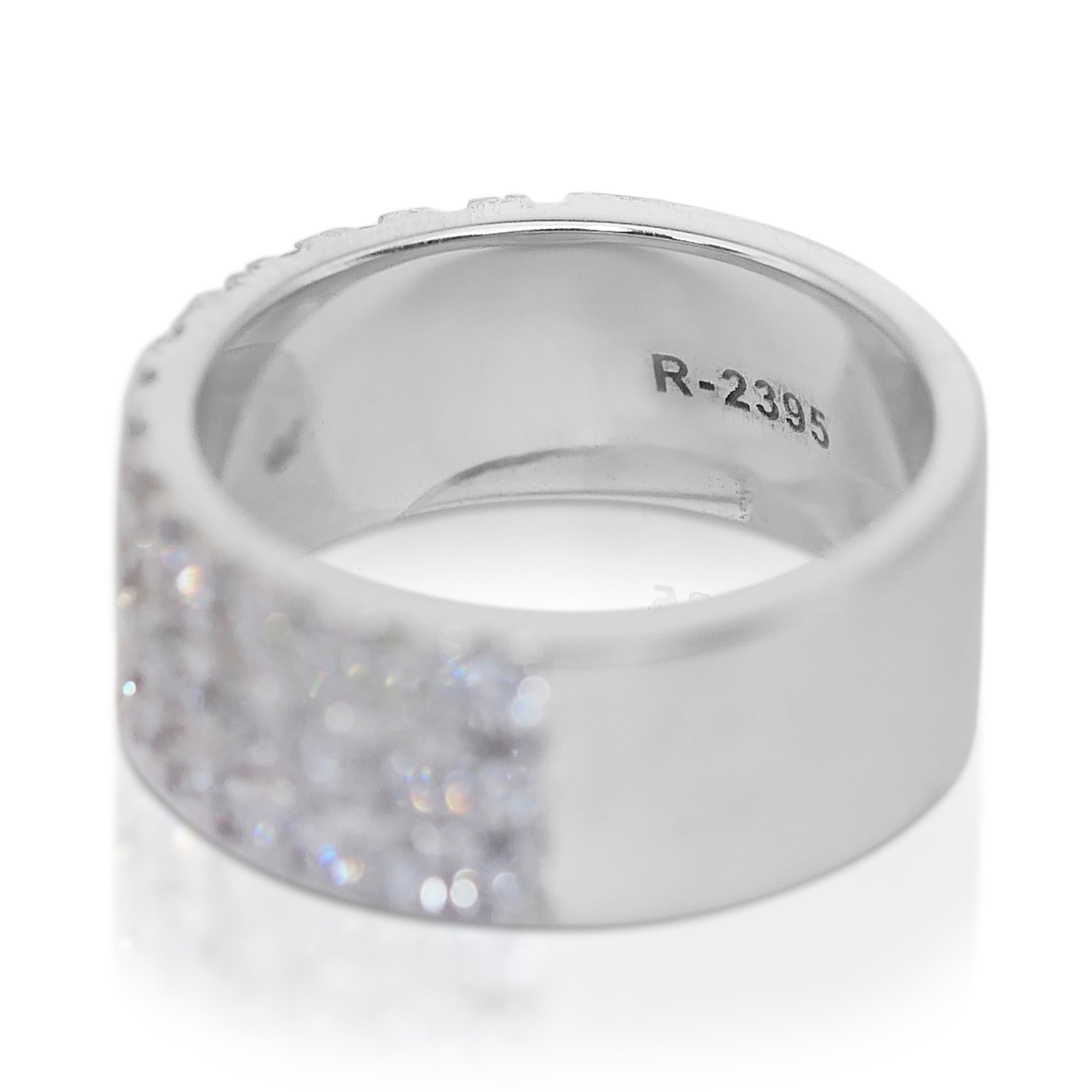 Radiant 1.85ct Diamonds Band Ring in 14k White Gold - IGI Certified 1