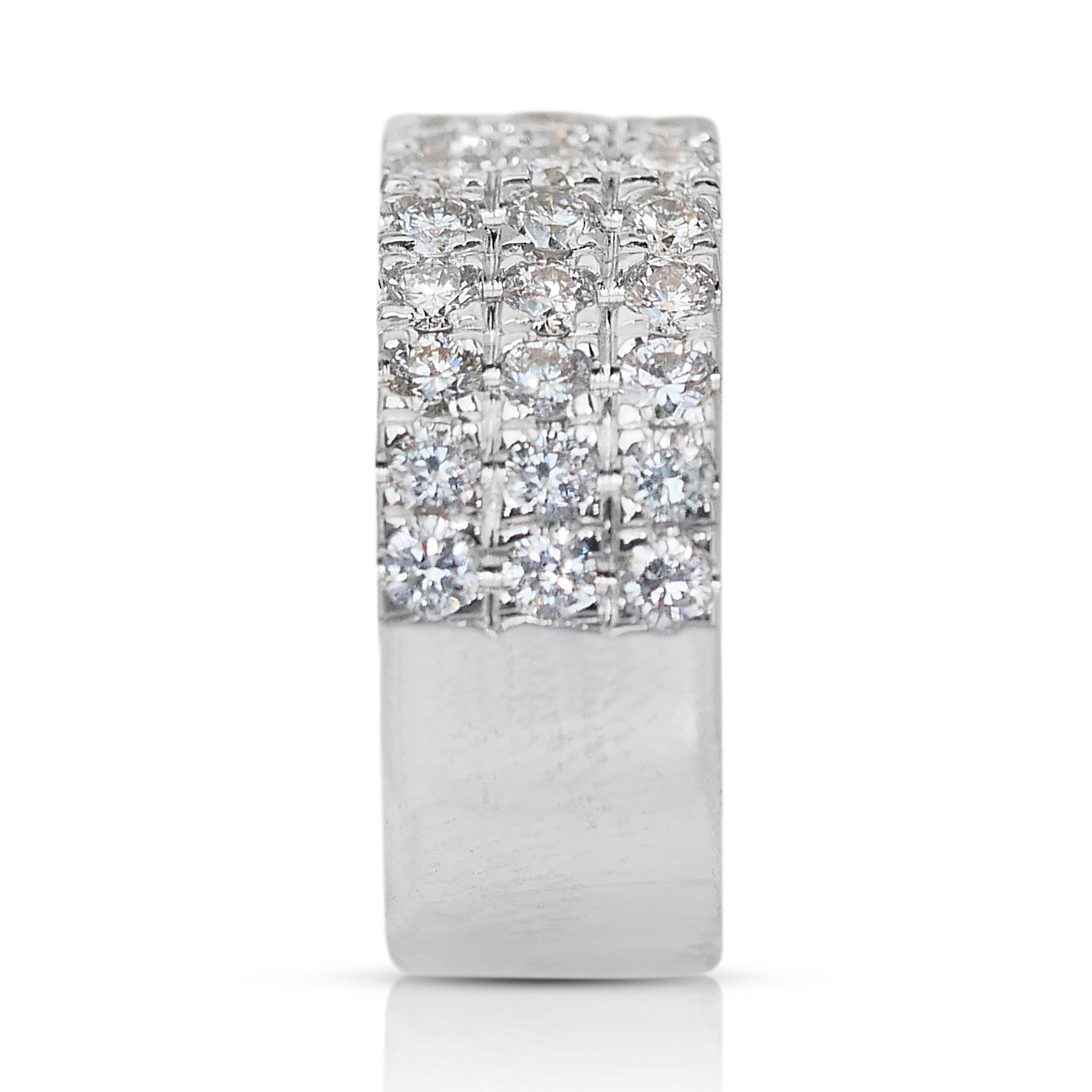 Radiant 1.85ct Diamonds Band Ring in 14k White Gold - IGI Certified 2