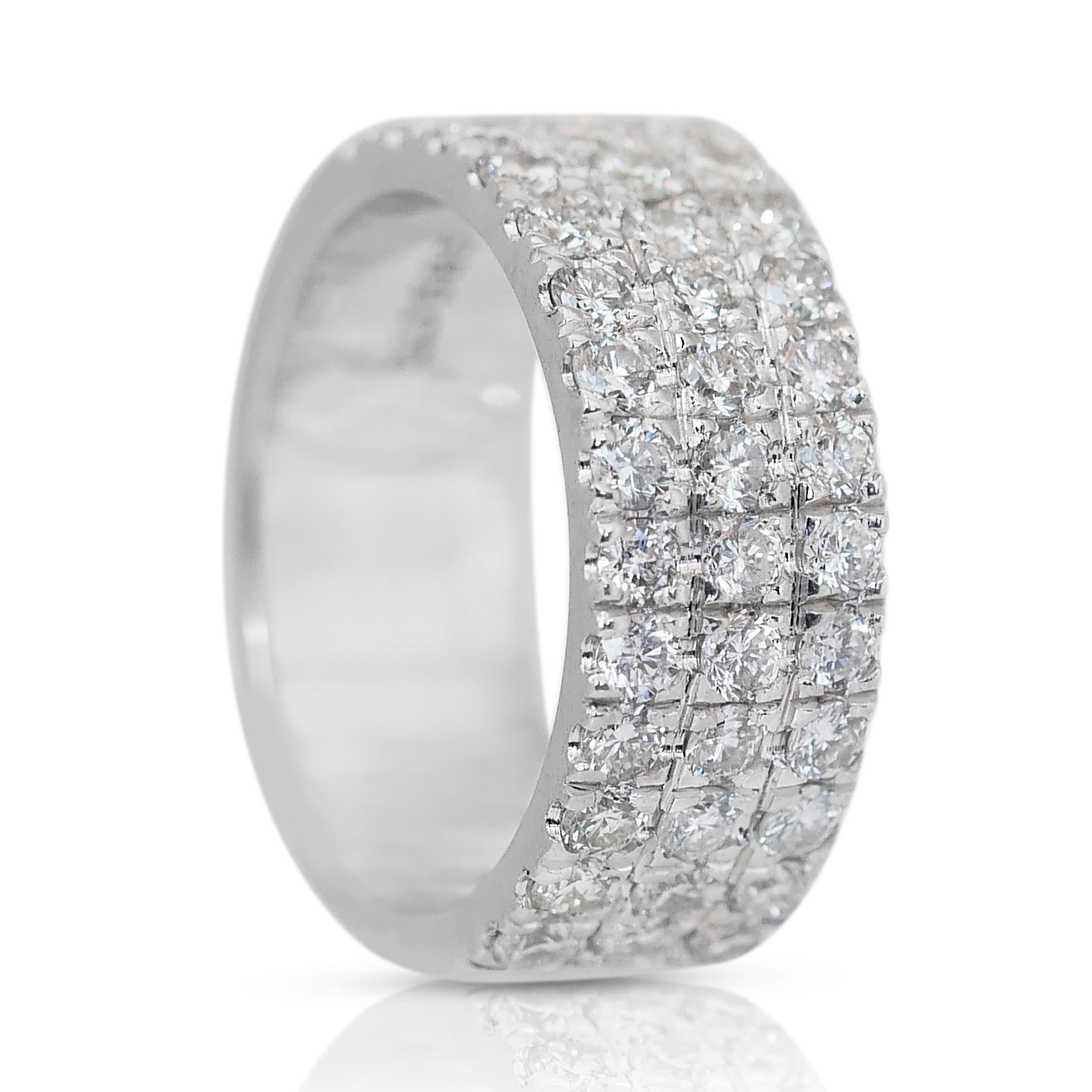 Radiant 1.85ct Diamonds Band Ring in 14k White Gold - IGI Certified 3