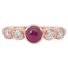 Radiant 18K Rose Gold Ruby & Diamond Ring with 1.34ct - IGI Certified
